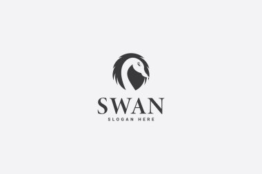 Kuğu logo vektör şablonu