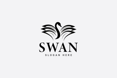 Kuğu logo vektör şablonu