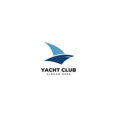 Yat kulübü logo tasarım vektör şablonu