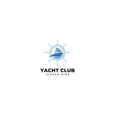 Yat kulübü logo tasarım vektör şablonu