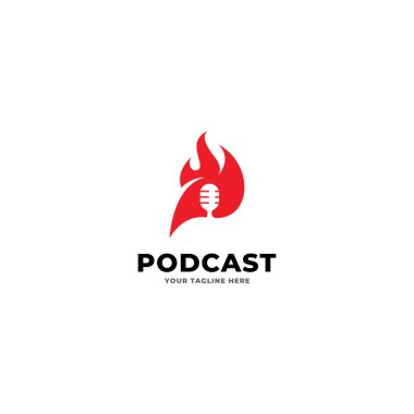 podcast logo vektör şablonu 