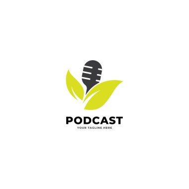 podcast logo vektör şablonu 