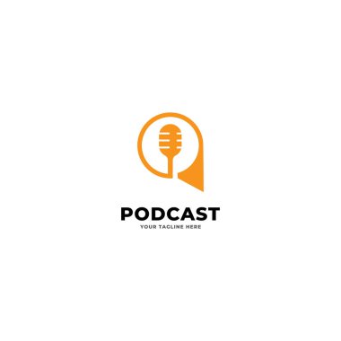 podcast logo vektör şablonu 