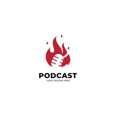 podcast logo vektör şablonu 