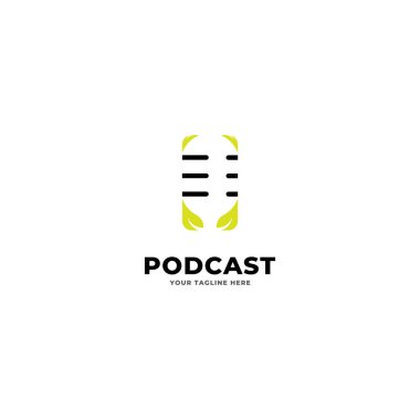podcast logo vektör şablonu 