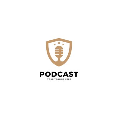 podcast logo vektör şablonu 