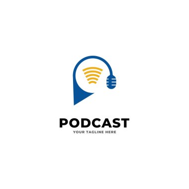 podcast logo vektör şablonu 