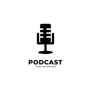 podcast logo vektör şablonu 