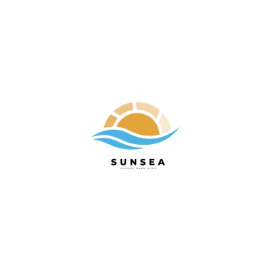Otel ve turist logosu için deniz güneşi vektör şablonu