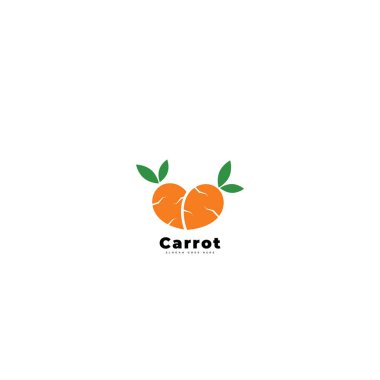 Havuç logosu çiftlik vektör şablonu