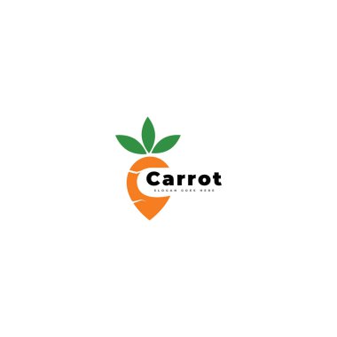 Havuç logosu çiftlik vektör şablonu
