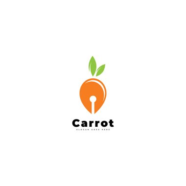 Havuç logosu çiftlik vektör şablonu