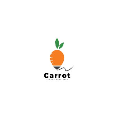 Havuç logosu çiftlik vektör şablonu