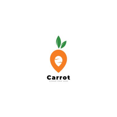 Havuç logosu çiftlik vektör şablonu