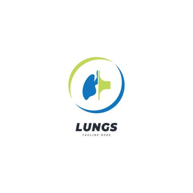 akciğerler logo vektör şablonu
