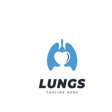 akciğerler logo vektör şablonu