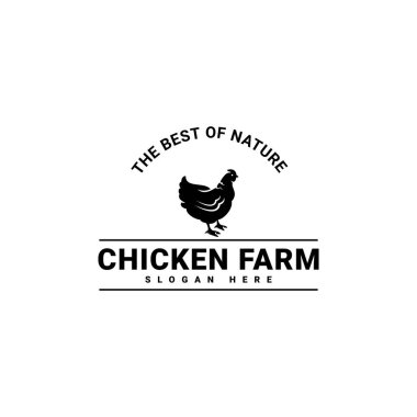 Restoran veya şirket vektör şablonu için tavuk çiftliği ve tavuk logosu