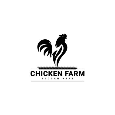 Restoran veya şirket vektör şablonu için tavuk çiftliği ve tavuk logosu