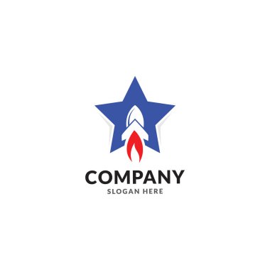 Roket fikri logo tasarım vektör şablonu