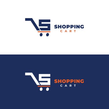 Alışveriş arabası logo vektör şablonu