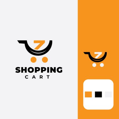 Alışveriş arabası logo vektör şablonu