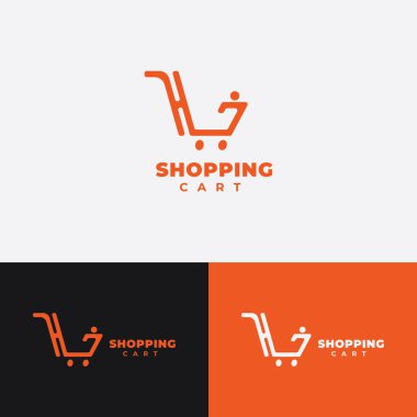 Alışveriş arabası logo vektör şablonu