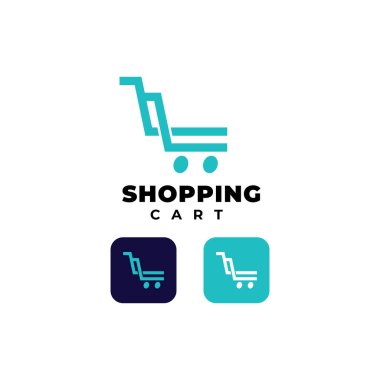 Alışveriş arabası logo vektör şablonu