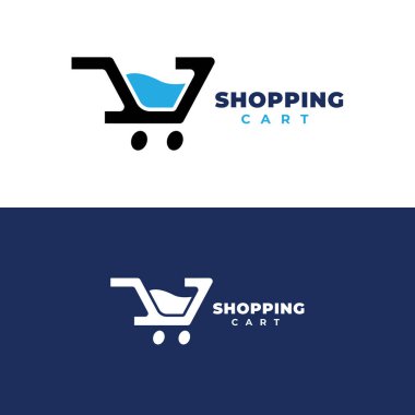 Alışveriş arabası logo vektör şablonu