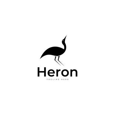 Heron logo hayvan vektör şablonu