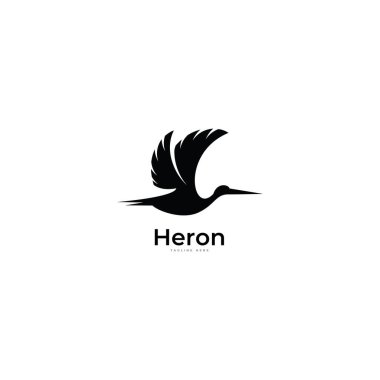 Heron logo hayvan vektör şablonu