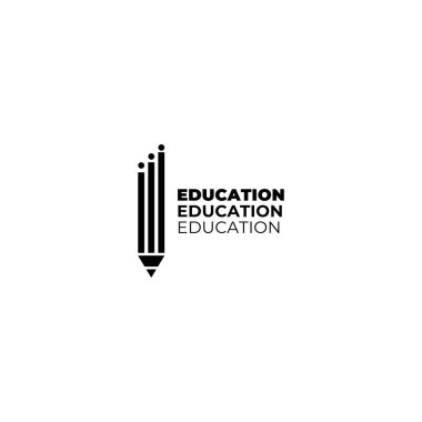 kitap kalem eğitimi logo vektör şablonu