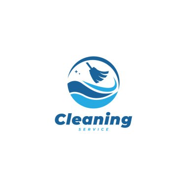 Temizleme servisi logo vektör şablonu