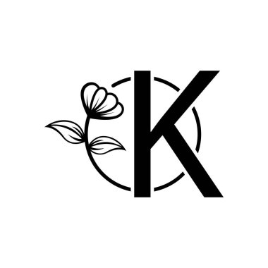 çiçek harfi logo vektör şablonu