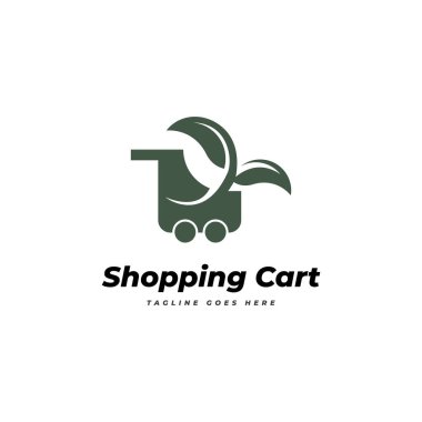 Alışveriş arabası logo vektör şablonu