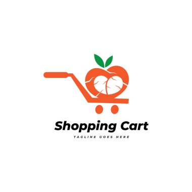 Alışveriş arabası logo vektör şablonu