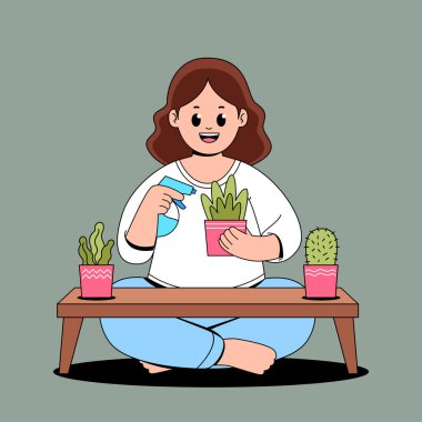 Kız masada yemek yiyor.