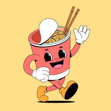 Mutlu bir Asya eriştesinin çizgi film karakteri