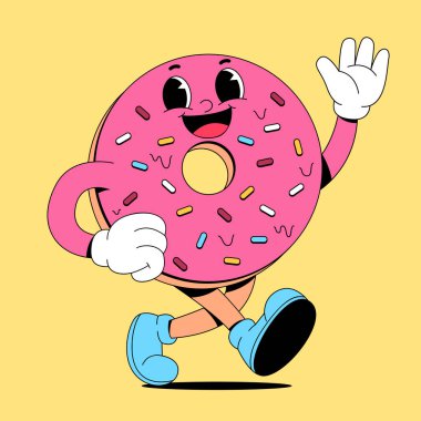 Çizgi film donutunun vektör çizimi