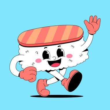 Güzel beyaz çizgi film buz pateni dondurma üzerinde sallanan vektör çizimi