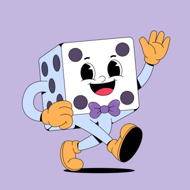 Beyaz ve mavi renkli, gülümseyen ve beyaz yüzlü şirin bir zar..