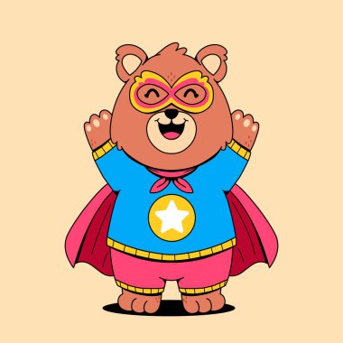 Gözlüklü ve takım elbiseli sevimli ayı.