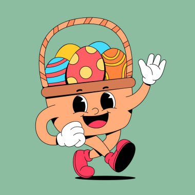 Hediyeyle oynayan şirin çizgi film maymununun vektör karikatürü