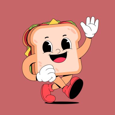 Sevimli ve mutlu tost maskot tasarımı