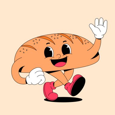 Mutlu şirin çizgi film kahverengi tavşan