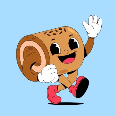 Çizgi film sevimli tavşan el sallıyor.