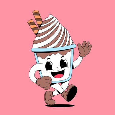 Tatlı çizgi film dondurma karakteri.