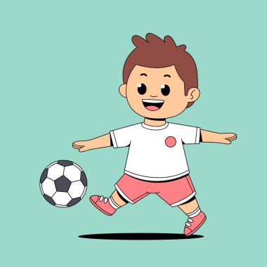 futbol oynarken mutlu çocuk