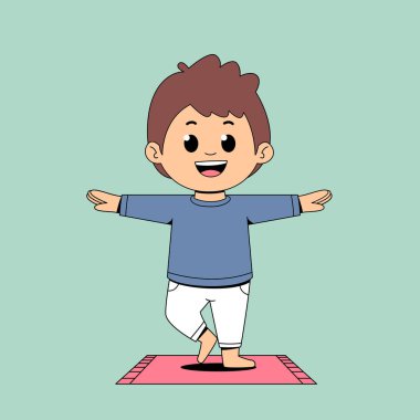 Mutlu küçük çocuk çizgi film vektör çizimi grafik tasarımı