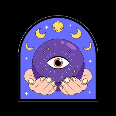 Vektör çizimi. Gözle ay. Ay konsepti.