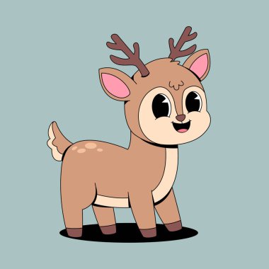 Şirin noel geyik hayvan vektör çizimi